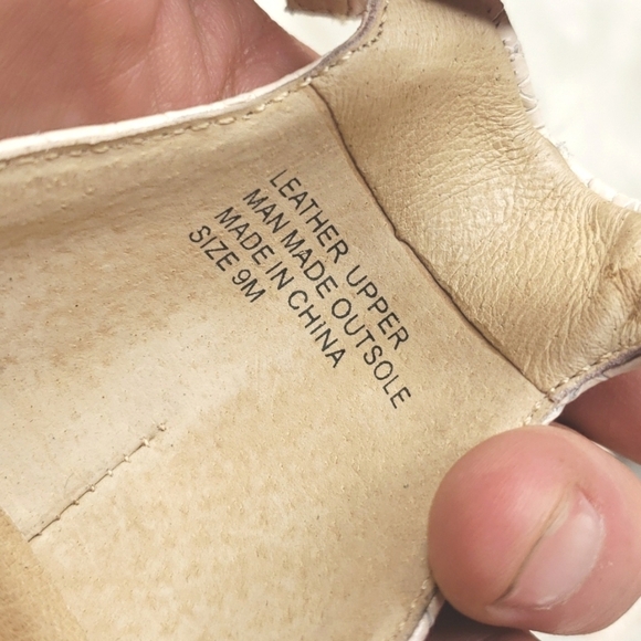 PURE NAVY Cream nude  Leather Two-Piece Alnke strap Sandal Off white 9M … - Picture 9 of 13